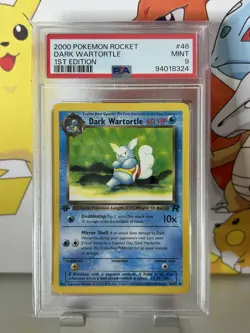 🔹PSA 9 MINT🔹Dark Wartortle 46/82 1st Edition🔸Team Rocket 2000 WOC Pokemon TCG - Image 1