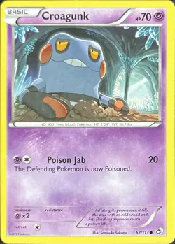 Croagunk 62/113 Common Legendary Treasures Pokemon Lightly Played - Image 1