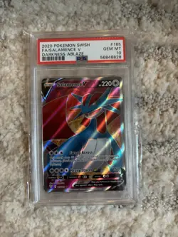 2020 POKEMON SWORD & SHIELD DARKNESS ABLAZE 185 FULL ART/SALAMENCE V - Image 1