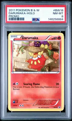 2011 POKEMON B&W PROMO #BW18 DARUMAKA-HOLO PSA 8 - Image 1