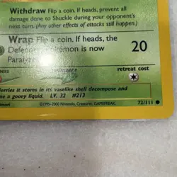 Shuckle 72/111 Neo Genesis 1st Edition Regular Common 2000 Pokemon TCG - Image 4