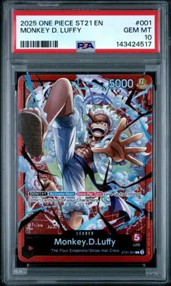 2025 One Piece Starter Deck ST21-EX GEAR 5 #001 Monkey D. Luffy PSA 10 GEM MINT - Image 1