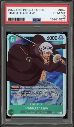 One Piece CCG Trafalgar Law OP01-047 PSA 10 Gem Mint - Image 1