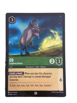 New: Disney Lorcana TCG Ed Laughing Hyena 74 Shimmering Skies Regular Common - Image 1
