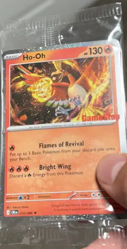 Ho-Oh 010/086 Rare Holo GameStop and Keldeo Stamped Promo Cards Chaos Rising - Image 2