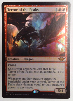 MTG Terror Of The Peaks (0149) *Foil* Promo OTJ NM/MT PW Stamp Free Ship - Image 1