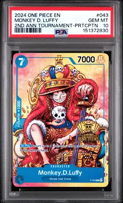 2024 ONE PIECE PROMOS #043 MONKEY D. LUFFY PSA 10 - Image 1