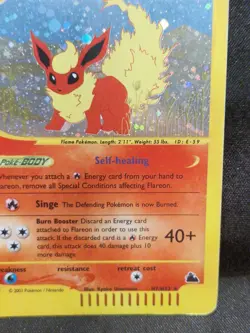 Skyridge Flareon HOLO Pokemon Card Excellent Condition H7/H32 2003 - Image 5