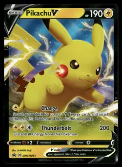 Pikachu V - SWSH061 SWSH: Sword & Shield Promo Cards LP-NM Pokemon TCG - Image 1