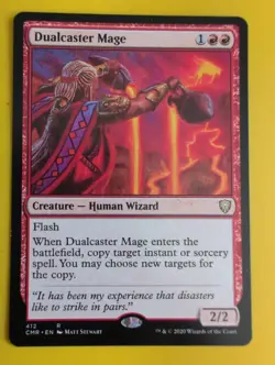 Dualcaster Mage. Rare Human wizard. CMR MTG Card. - Image 2
