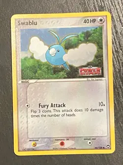 Swablu 66/108 EX Power Keepers Reverse Holo Stamped Pokemon Card - Image 1