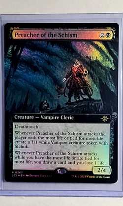 MTG Magic the Gathering Caverns Ixalan Borderless Foil Preacher of the Schism LP - Image 1