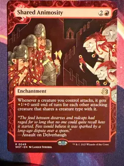 Shared Animosity Magic: The Gathering WOT R 0049 RARE BORDERLESS - Image 1