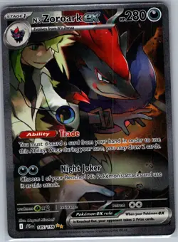 N's Zoroark ex - 185/159 SIR SV09: Journey Together - Pokemon Card - NM - Image 1