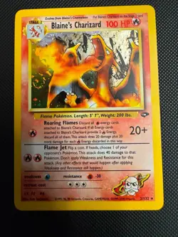 Swirl NM Blaine's Charizard 2/132 Gym Challenge Holo Rare Unlimited clean card - Image 1