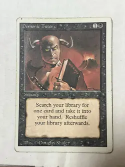 MTG Magic the Gathering Rare Sorcery Demonic Tutor Revised Edition - Image 1
