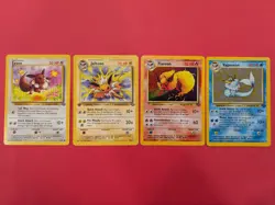 Pokemon TCG Lot of 4. Eevee, Jolteon(1st Ed), Flareon(Holo), Vaporeon(Holo). NM. - Image 1