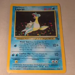 Lapras Fossil Unlimited 10/62 Holo Rare Vintag English Pokemon TCG - Image 1