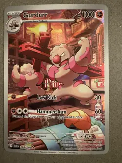 Pokemon Gurdurr 126/086 Black Bolt Illustration Rare Holo 100 HP Stage 1 English - Image 1