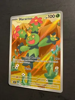 2025 Pokemon Maractus 93 /132 S&V Black Bolt Illustration Rare Full Art Holo - Image 3