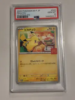 2025 POKEMON JPN M-P PROMO MCDONALD'S #020 PIKACHU PSA 10 GEM MINT BURGERCHU - Image 2
