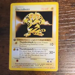 Wizards of the Coast Electabuzz 1st Edition Base Set Rare 20/102 70 HP English - Image 1