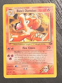 Pokemon TCG Blaine's Charmeleon 31/132 Gym Challenge Unlimited Uncommon - Image 1