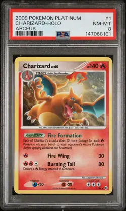 Charizard 1/99 Holo Rare Pokemon 2009 Platinum Arceus PSA 8 NM-MT - Image 1