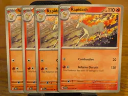 Pokemon TCG Temporal Forces Rapidash 027/162 x4 Playset - Image 1