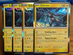 Pokemon TCG Paradox Rift Zekrom Holo Rare 066/182 x4 Playset - Image 1
