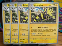 Pokemon TCG Paradox Rift Zebstrika 063/182 x4 Playset - Image 1