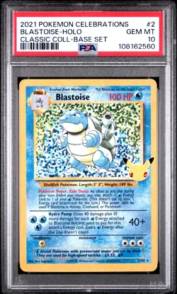 2021 POKEMON CELEBRATIONS CLASSIC COLLECTION #2 BLASTOISE-HOLO PSA 10 - Image 1