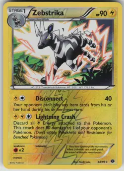 Pokemon TCG Zebstrika Rare Reverse Holo Next Destinies 48/99 - Image 1