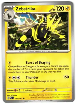 ZEBSTRIKA 063/182 PARADOX RIFT POKEMON TCG - Image 1