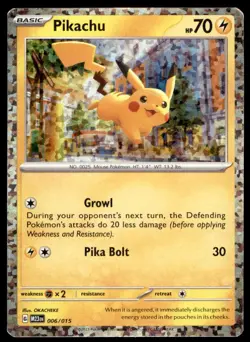 Pikachu 006/015 holo Promo McDonald's Collection 2023 Pokemon Holo LP - Image 1