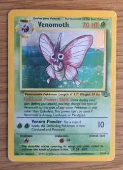 Pokemon Venomoth Card 13/64 Jungle Set Holo Rare Vintage 1999 WOTC - Image 1