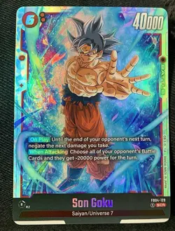 Dragon Ball Fusion world Card Game Son Goku SS SCR FB04-129 - Image 1