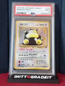 Snorlax JP Jungle Japanese 143 PSA 9 MINT Pokemon Card Vintage 🌀 Swirl - Image 1