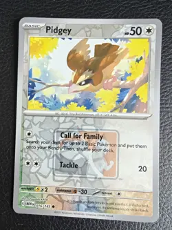 Pokemon TCG - Pidgey 016/165 Play Stamped Prize Pack Promo Reverse Holo 151 - Image 1