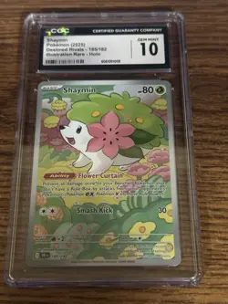 Pokemon TCG Shaymin Holo Card Illustration Rare, 185/182, Destined Rivals CGC 10 - Image 1