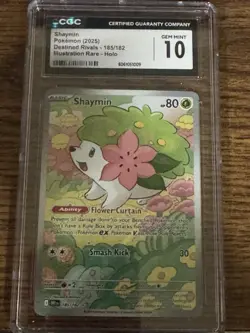 Pokemon TCG Shaymin Holo Card Illustration Rare, 185/182, Destined Rivals CGC 10 - Image 3
