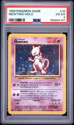1999 POKEMON GAME #10 MEWTWO-HOLO PSA 4 - Image 1