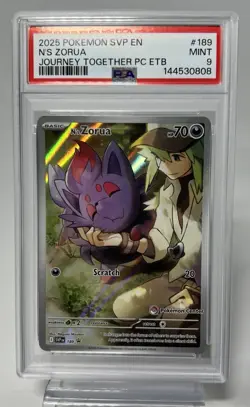 N's Zorua 189 Pokemon Center PSA 9 2025 Pokemon Journey Together P.C. ETB Promo - Image 1