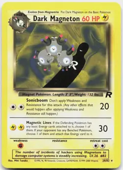 Dark Magneton 28/82 Rare Team Rocket Pokemon Lightly Played - Image 1