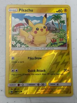Pokemon Pikachu 30/111 Reverse Holo Crimson Invasion NM Pack Fresh - Image 1