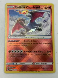 Pokemon Radiant Charizard 020/159 SWSH: Crown Zenith Holo NM - Image 1