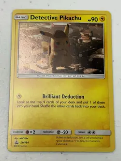 Detective Pikachu SM194 Sun Moon Black Star Promo Holo Rare Pokemon TCG Card NM - Image 1