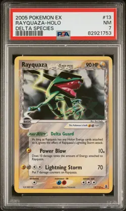 2005 Pokemon EX Delta Species Rayquaza Holo Holo Delta Species PSA 7 #13 - Image 1