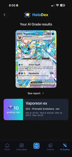 VAPOREON EX #23 | POTENTIAL PSA 10 | 2025 POKEMON PRISMATIC EVOLUTIONS - Image 3