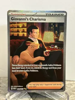 Pokemon 151 Giovanni's Charisma 204/165 Special Illustration Rare Trainer NM SIR - Image 1